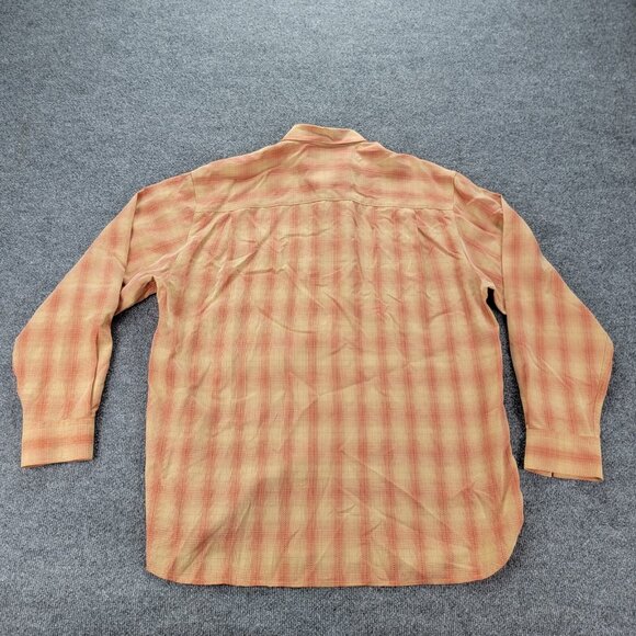 Tommy Bahama Shirt Mens‎ XL Orange Plaid Long Sleeve Button Up Beach Summer - Picture 7 of 7
